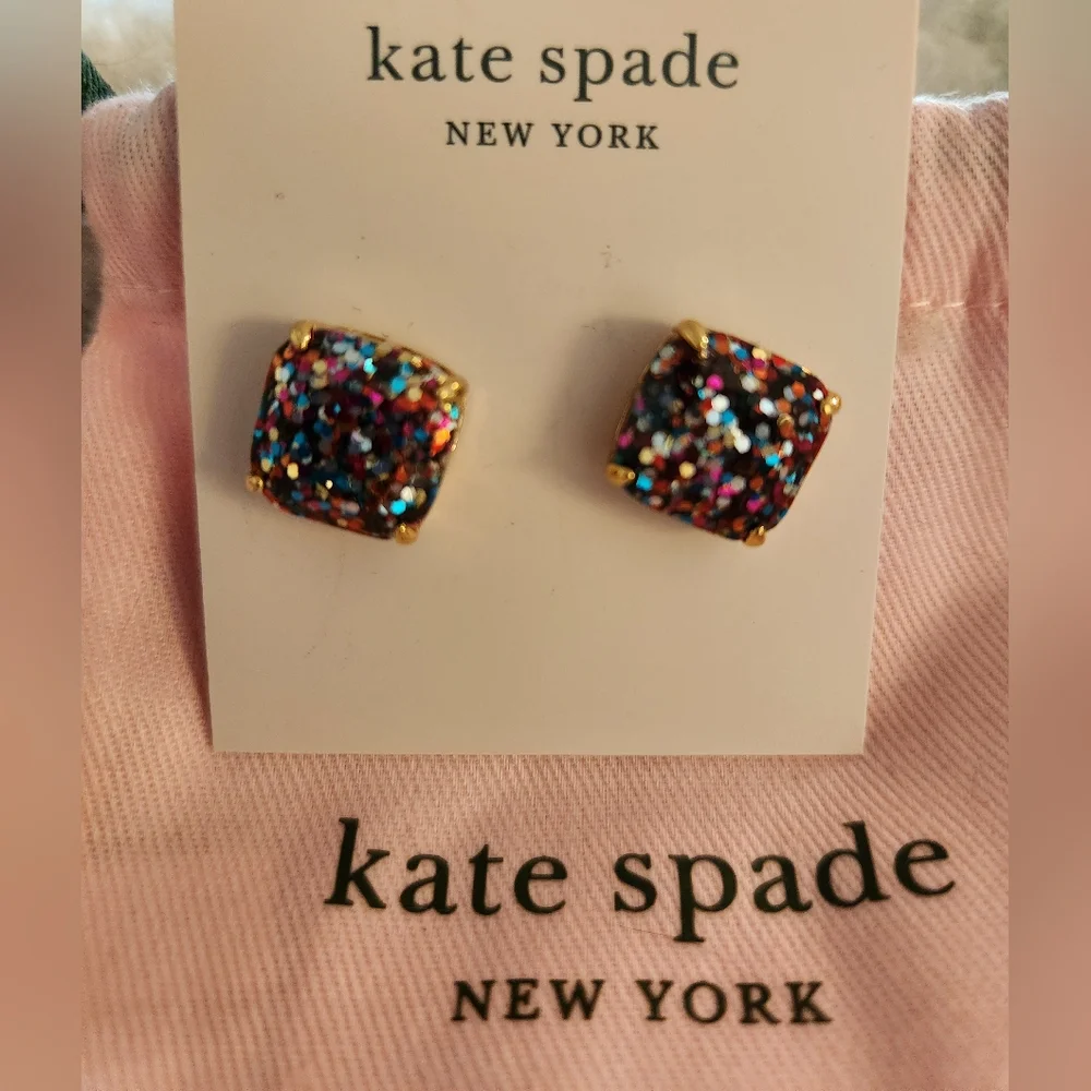 Kate Spade Multicolor Glitter Stud Earrings - Picture 5 of 6